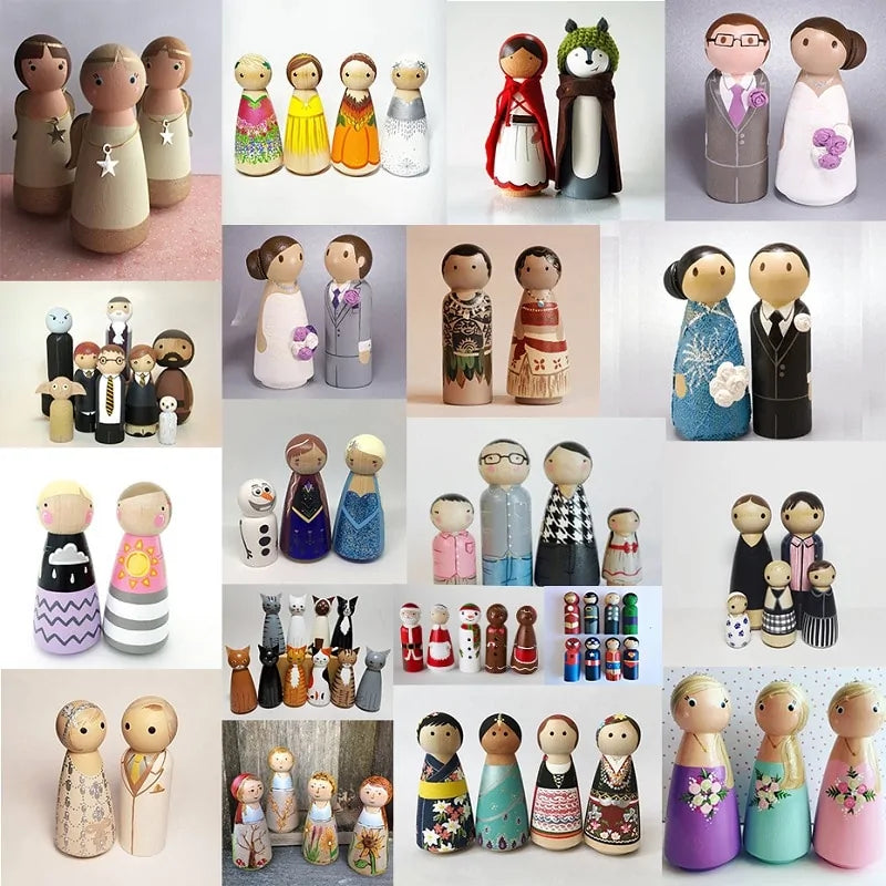 Wooden Peg Dolls Toys