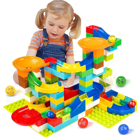 Duploed Blocks Funnel Slide Bricks Toys For Children