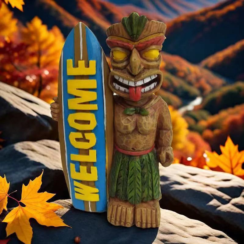 Tropical Surfboard Garden Totem