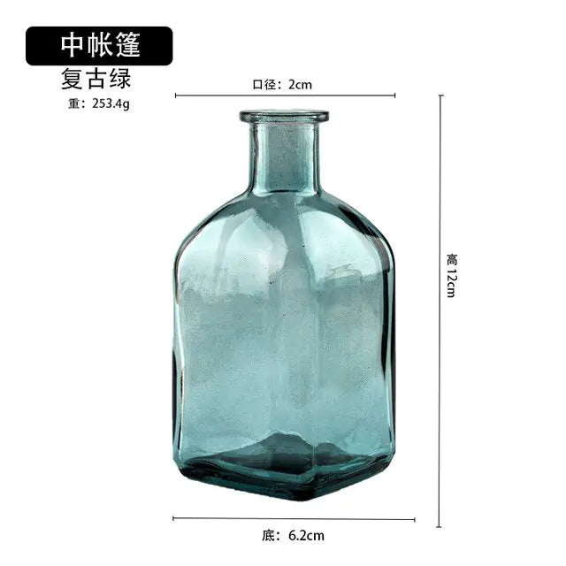 Colorful Glass Vase Transparent Simple Glass Bottle